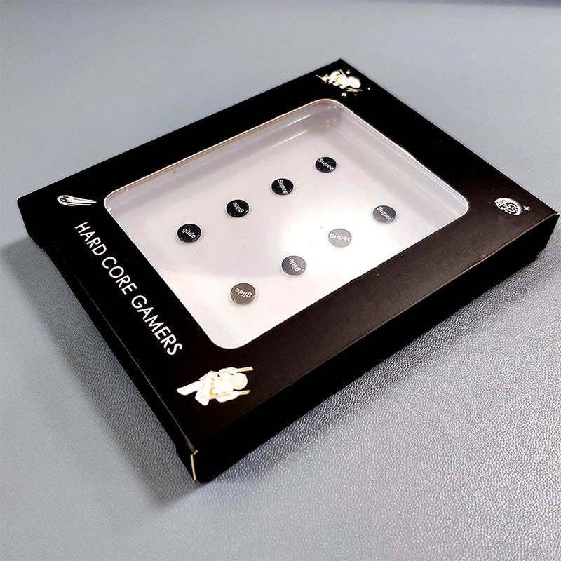 Universal black tempered glass mouse skates 8-pack in premium packaging