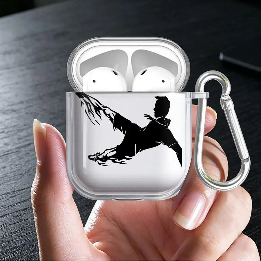 Football Silhouette Clear AirPods Pro 3 Case | Protective Cover & Clip