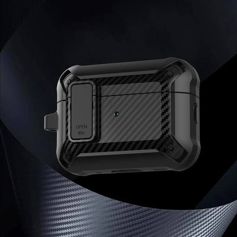 Solid black heavy duty armor protective case for AirPods Pro 2