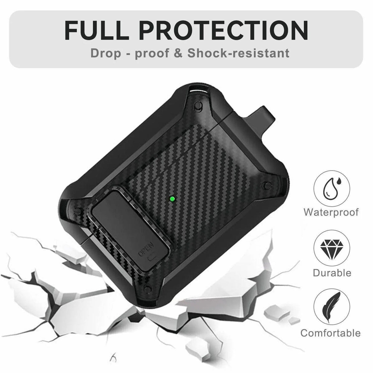 Full protection shockproof water resistant armor cover for AirPods Pro 2